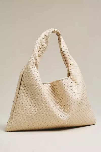 By Anthropologie Woven Faux Leather Oversized Slouchy Tote In Neutral