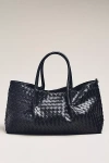 By Anthropologie Woven Faux-leather Tote In Black