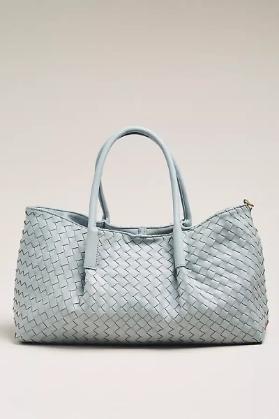 By Anthropologie Woven Faux-leather Tote In Blue