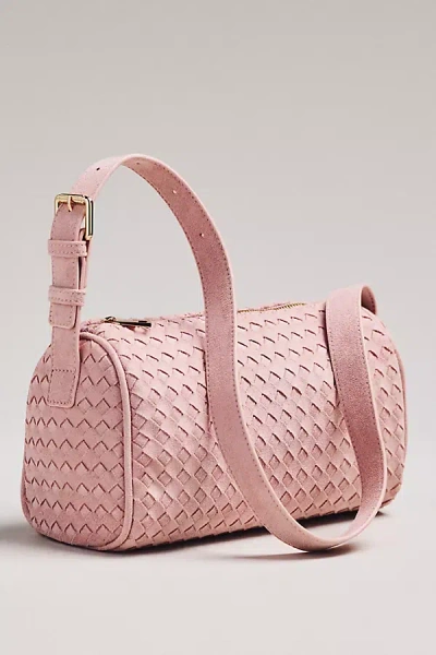 By Anthropologie Woven Faux-suede Shoulder Bag In Pink