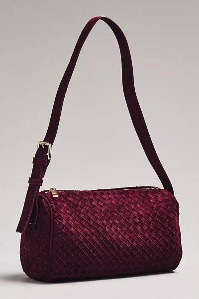 By Anthropologie Woven Faux-suede Shoulder Bag In Purple