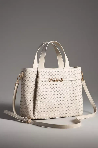 By Anthropologie Woven Hardware Tote In Beige