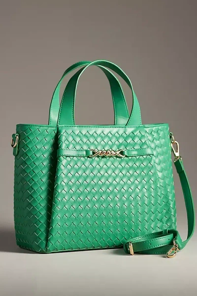 By Anthropologie Woven Hardware Tote In Green