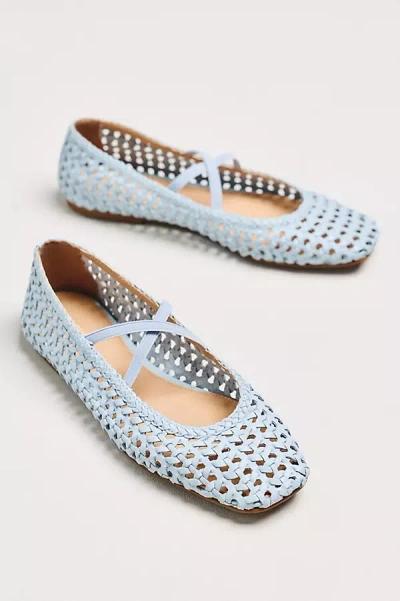 By Anthropologie Woven Leather Ballet Flats In Blue
