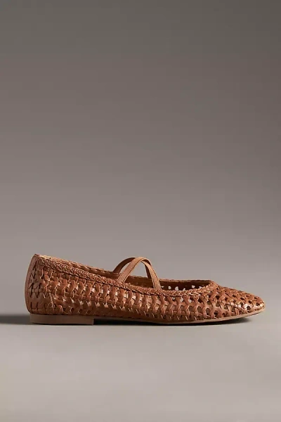 By Anthropologie Woven Leather Ballet Flats In Yellow