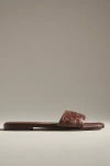 By Anthropologie Woven Leather Slide Sandals In Brown