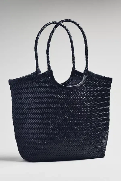 By Anthropologie Woven Leather Tote In Black