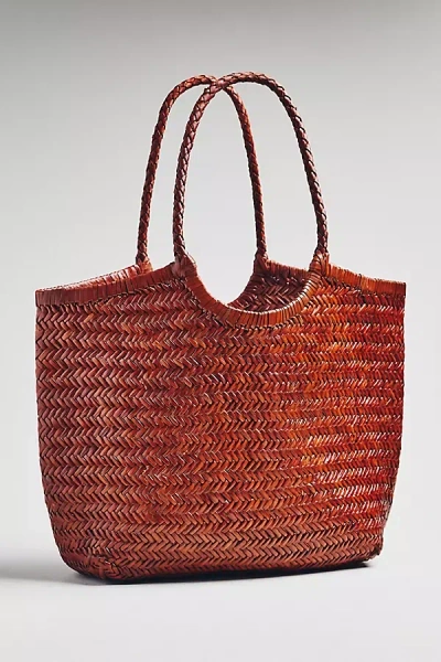 By Anthropologie Woven Leather Tote In Sand