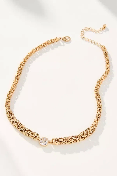 By Anthropologie Woven Metal Chain Necklace In Gold