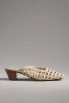By Anthropologie Woven Mule Heels In Beige