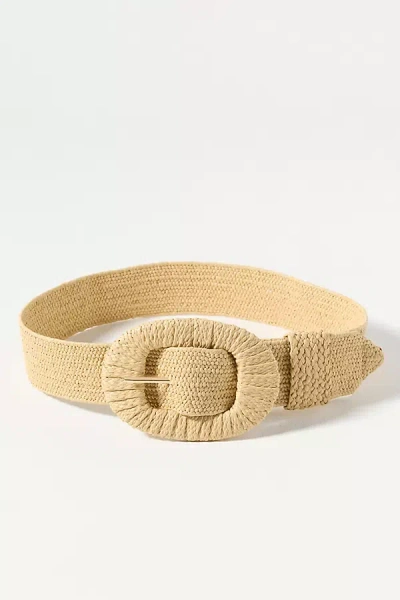 By Anthropologie Woven Oval Buckle Belt In Gold