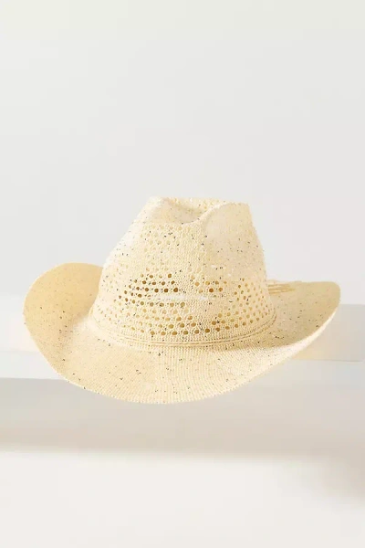 By Anthropologie Woven Rancher Hat In Nude