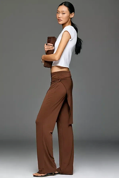 By Anthropologie Wrap Skirt Pants In Brown