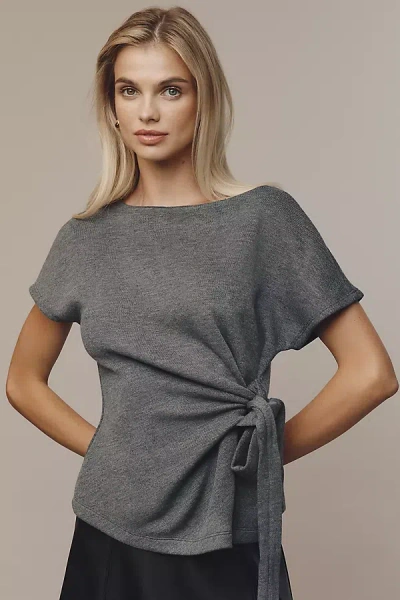 By Anthropologie Wrap Top In Gray