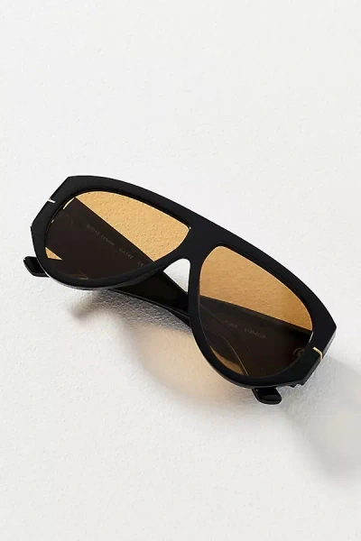 By Anthropologie Wrapped Flat-top Aviator Sunglasses In Black