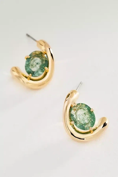 By Anthropologie Wrapped Pearl Hoop Earrings In Gold