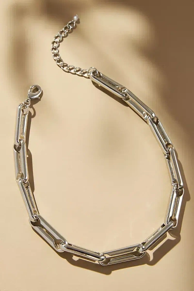 By Anthropologie Xl Link Collar Necklace In Gray