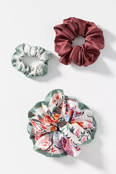 By Anthropologie Xl Satin Scrunchie In Green