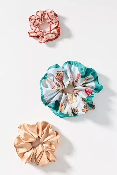 By Anthropologie Xl Satin Scrunchie In Orange