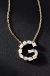 By Anthropologie Yellow Gold Diamond Monogram Necklace In Multicolor