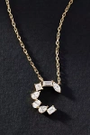 By Anthropologie Yellow Gold Diamond Monogram Necklace In Multicolor