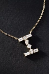 By Anthropologie Yellow Gold Diamond Monogram Necklace In Multicolor