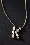 By Anthropologie Yellow Gold Diamond Monogram Necklace In Multicolor