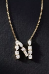 By Anthropologie Yellow Gold Diamond Monogram Necklace In Multicolor