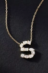 By Anthropologie Yellow Gold Diamond Monogram Necklace In Multicolor