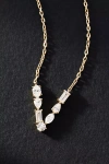 By Anthropologie Yellow Gold Diamond Monogram Necklace In Multicolor