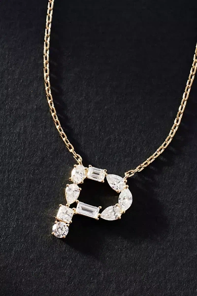 By Anthropologie Yellow Gold Diamond Monogram Necklace