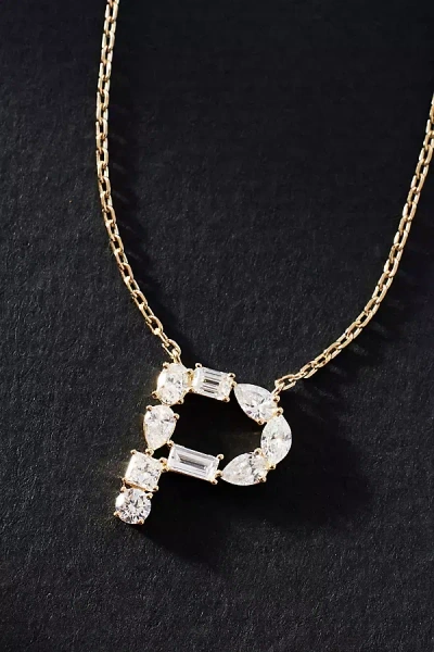By Anthropologie Yellow Gold Diamond Monogram Necklace In Multicolor