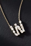 By Anthropologie Yellow Gold Diamond Monogram Necklace In Multicolor
