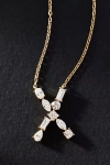 By Anthropologie Yellow Gold Diamond Monogram Necklace In Multicolor
