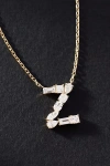 By Anthropologie Yellow Gold Diamond Monogram Necklace In Multicolor