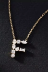 By Anthropologie Yellow Gold Diamond Monogram Necklace In Multicolor
