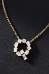 By Anthropologie Yellow Gold Diamond Monogram Necklace In Multicolor