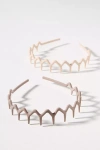 By Anthropologie Zigzag Headbands, Set Of 2 In Beige