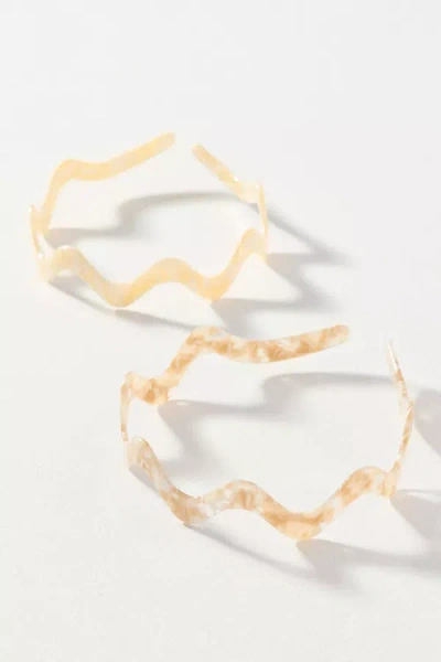 By Anthropologie Zigzag Resin Headbands, Set Of 2 In Gold