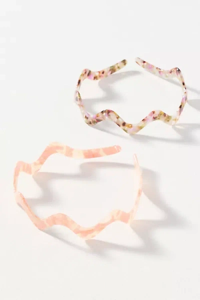 By Anthropologie Zigzag Resin Headbands, Set Of 2 In Multi