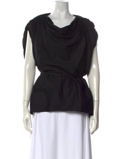 Pre-owned By Any Other Name Cowl Neck Sleeveless Top In Black