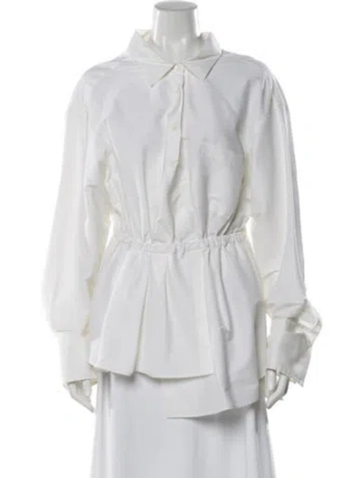 Pre-owned By Any Other Name Long Sleeve Blouse In White