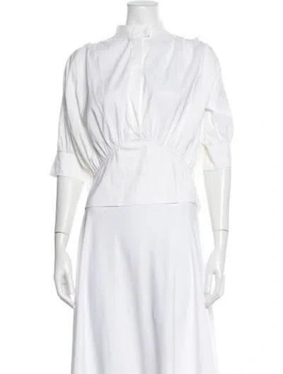 Pre-owned By Any Other Name Three-quarter Sleeve Blouse In White