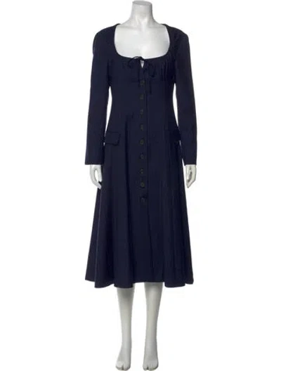 Pre-owned By Any Other Name Virgin Wool Long Dress In Blue