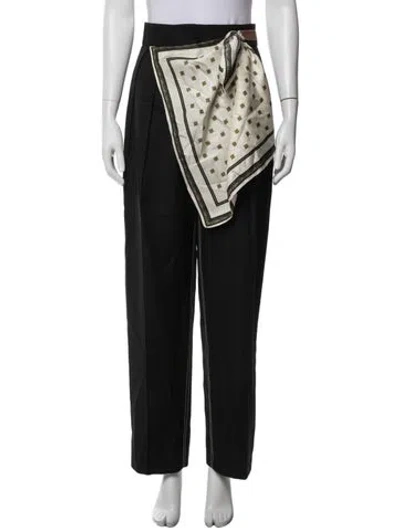 Pre-owned By Any Other Name Virgin Wool Wide Leg Pants In Black/blue