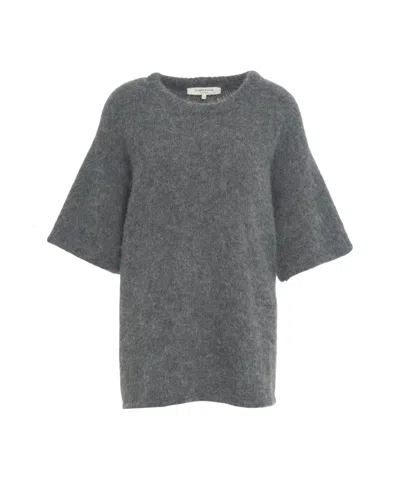 By Aylin Koenig Relaxed-fit Knit Sweater With Wide Sleeves In Gray