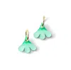 By Chavelli Women's Baby Daisy Dangly Hoop Earrings In Light Green