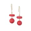 By Chavelli Women's Bead Dangle Earrings In Red