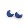 By Chavelli Women's Blue Chubby Huggie Hoops In Navy