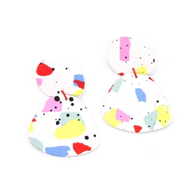 By Chavelli Women's Gaia Dangly Statement Earrings In Paint Splatter